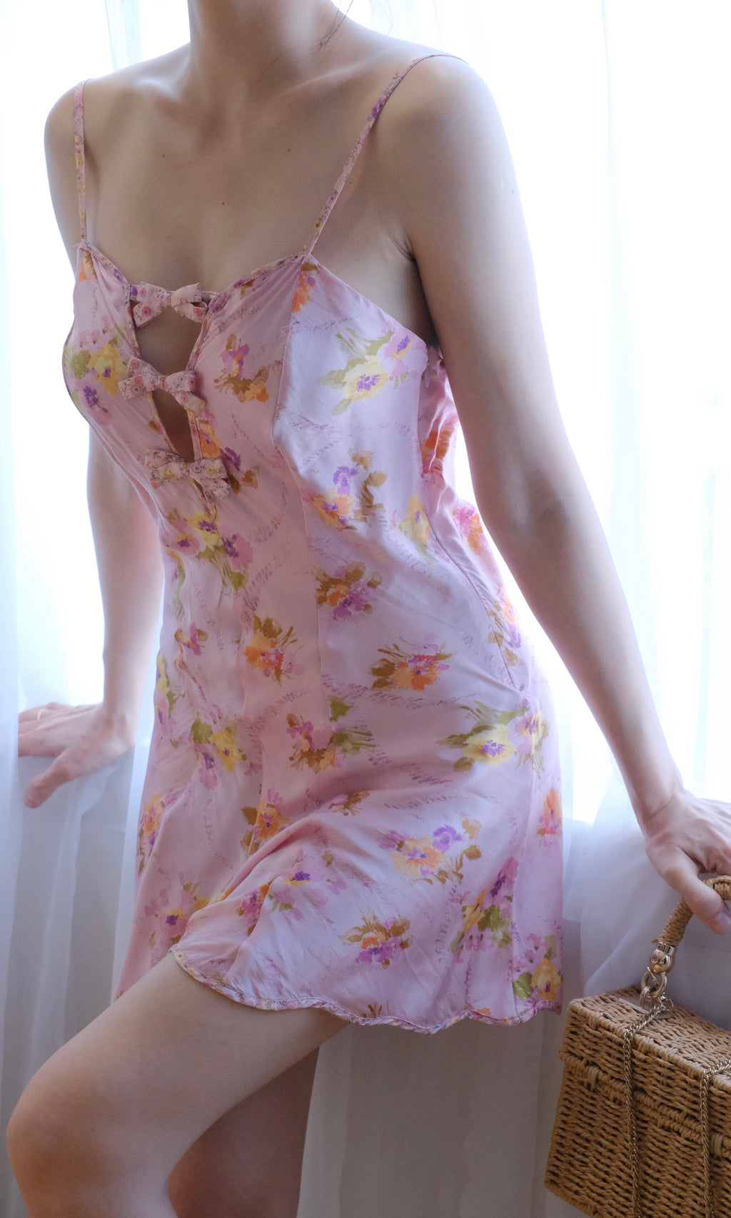 LoveShackFancy x Morgan Lane Floral Babydoll Slip Dress ( Small)